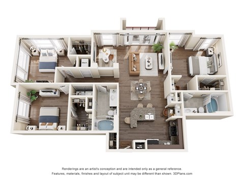 Floor plan for 3 beds, 2 baths, 1475 sqft